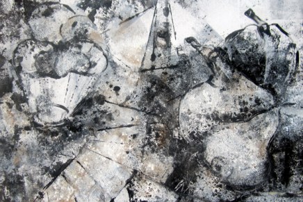 maalaus musta-harmaa-valkoinen asteikolla