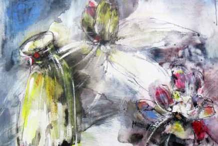 ekspressiivistä kukkamaalausta