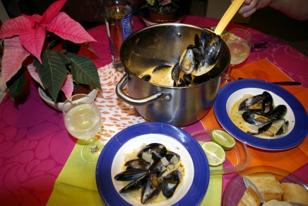 sinisimpukoita fenkoli-kermakastikkeella