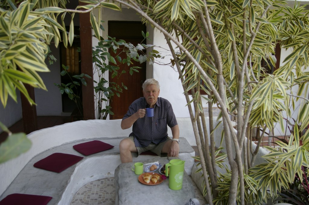 HOTELLIHUONEEMME EDESSÄ ON REHEVÄ PUUTARHA