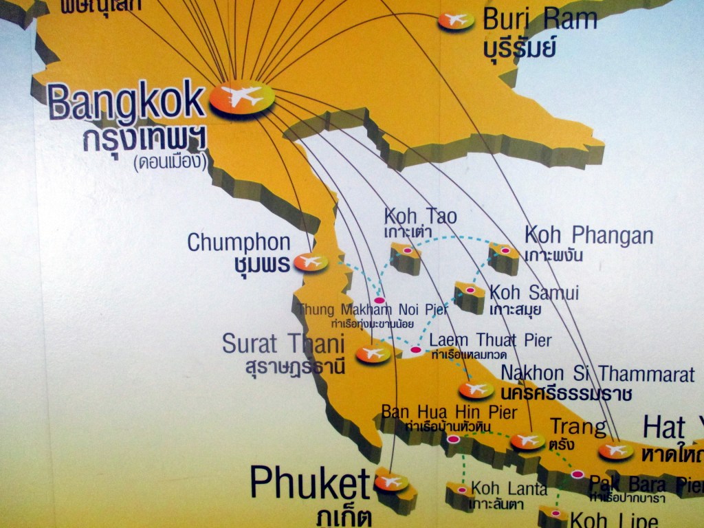 MATKAREITTI BANGKOK - SURAT THANI - LAIVARANTA DON SAK (ei näy tässä kartassa) - KOH SAMUI