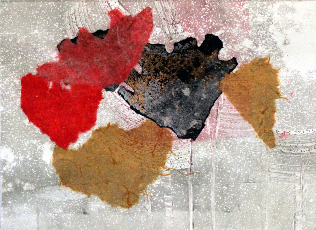 MONOTYPIA JA CHINE COLLÉ KUKKIA