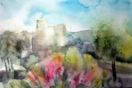 akvarellinäyttely vanhassa kaupungissa