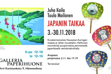 japanitaidetta ja monotypioita galleria&nbsp;paperihuoneella