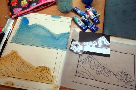 vesiväripuupiirroskurssilla