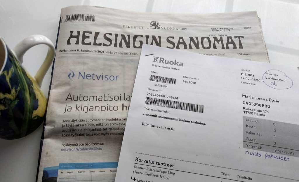 ONNI ON TUORE SANOMALEHTI JA KAUPPAKASSIEN KOTIINKULJETUS