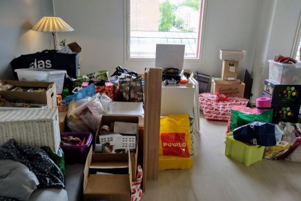 muuttopäivänä satoi